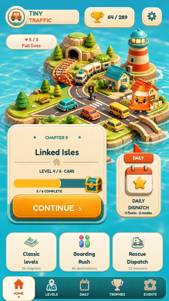 Tiny Traffic home screen